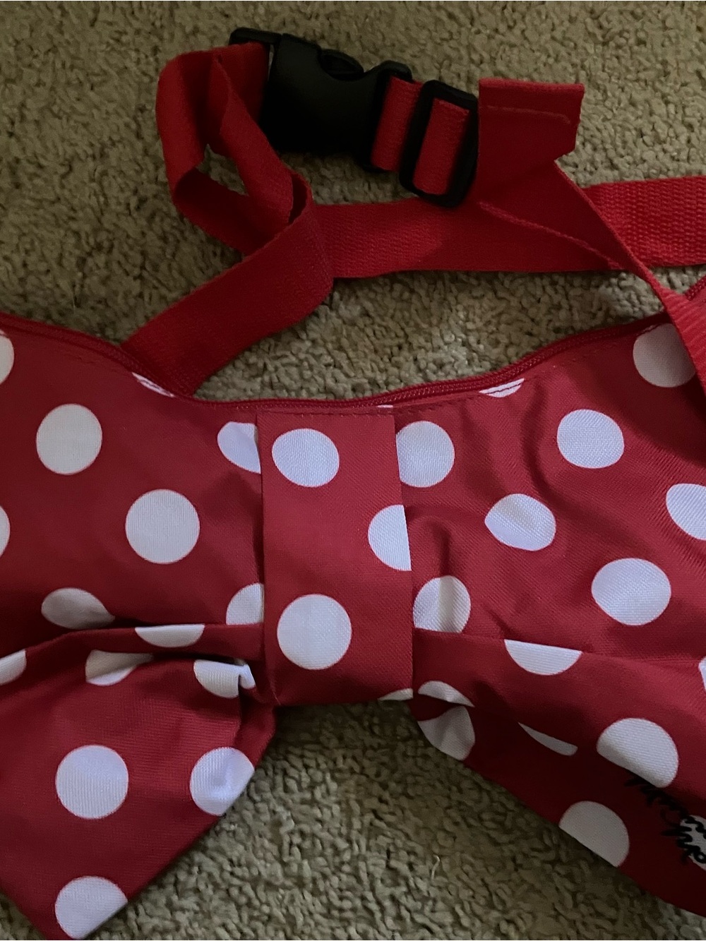 Disney Minnie Mouse red with white polka dot bow crossbody bag - Picture 2 of 4